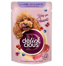 Delickcious (Делішес) пауч Dog Lamb Wild Berries для собак ягня лісові ягоди соус 80 г