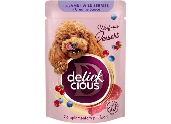 Delickcious (Делішес) пауч Dog Lamb Wild Berries для собак ягня лісові ягоди соус 80 г