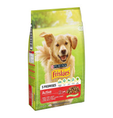 Purina Friskies Active для взрослых активных собак с говядиной 10 кг