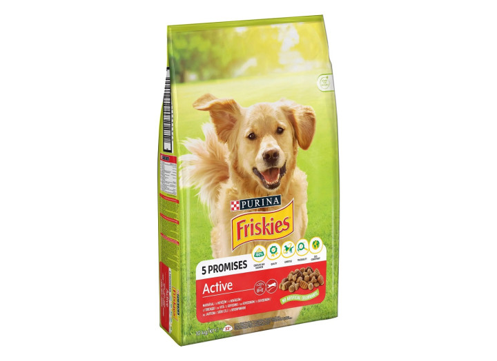 Purina Friskies Active для взрослых активных собак с говядиной 10 кг