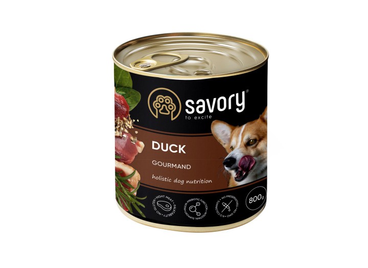 Savory Dog Gourmand Duck для собак с уткой 800 г