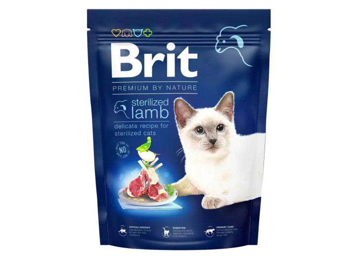 Brit Premium Sterilized Lamb для стерилизованных кошек с ягненком 1.5 кг