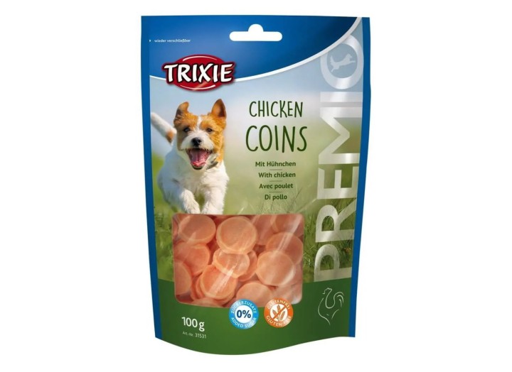 Лакомство для собак Trixie Premio Chicken Coins, с курицей, 100 г (31531)