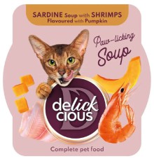 Delickcious (Делішес) Soup Sardine Shrimps для котів суп з сардиною та креветками 80 г