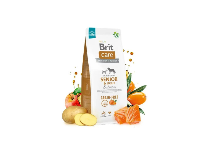 Brit Care Grain Free Senior & Light Salmon для собак з лососем 1 кг