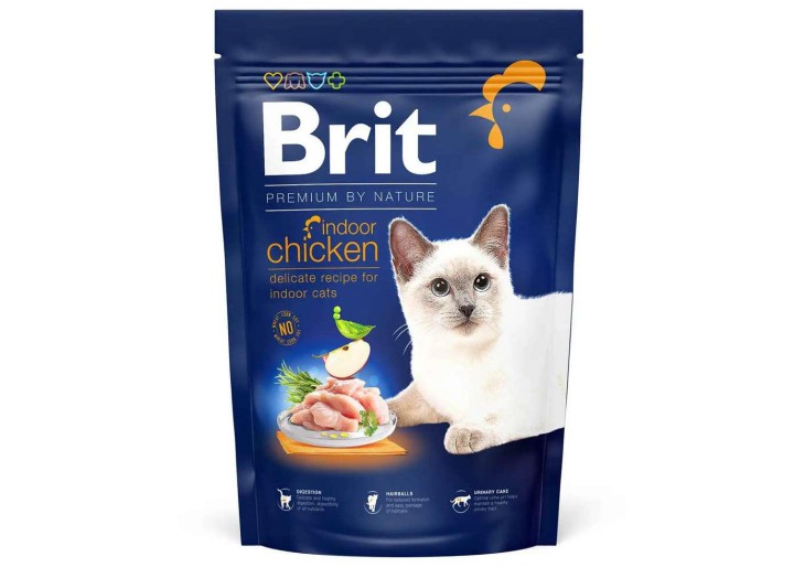 Brit Premium Indoor Chicken для кішок з куркою 1.5 кг