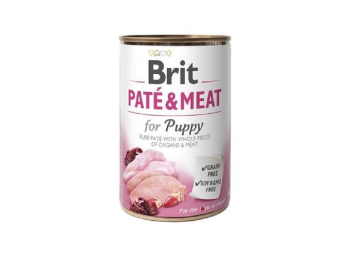 Влажный корм Brit Pate Meat Dog Puppy для щенков паштет с курицей и индейкой 400 г