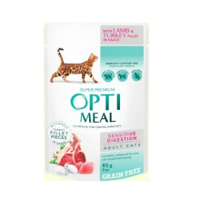 Optimeal Lamb Sensitive з ягням для котів з чутливим травленням 12х85 г фото