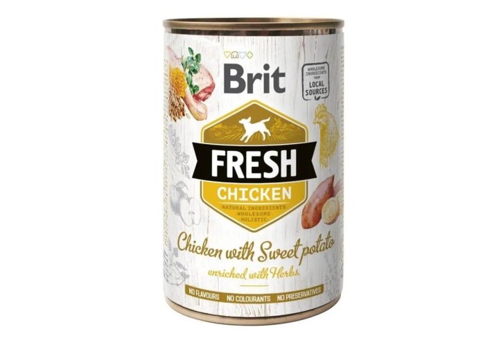 Влажный корм Brit Fresh Chicken Sweet Potato для собак с курицей и бататом 400 г