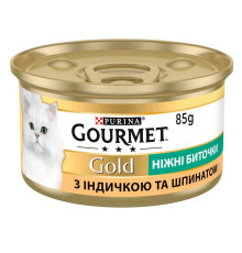 Gourmet Gold Нежные биточки для кошек с индейкой и шпинатом 24x85 г