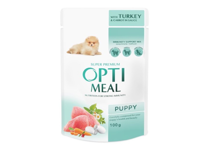 Optimeal Puppy Turkey & Carrot in sauce для цуценят з індичкою та морквою в соусі 12x100г