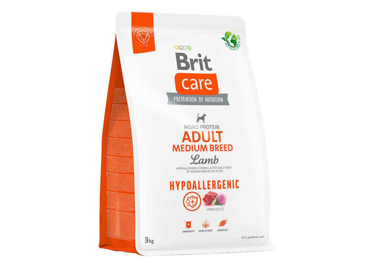 Brit Care Medium Hypoallergenic Breed Lamb для собак з ягням 12 кг