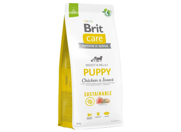 Brit Care Dog Sustainable Puppy Chicken для щенков с курицей и насекомыми 3 кг