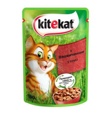 Kitekat пауч для кошек с говядиной в соусе 28*85 г фото