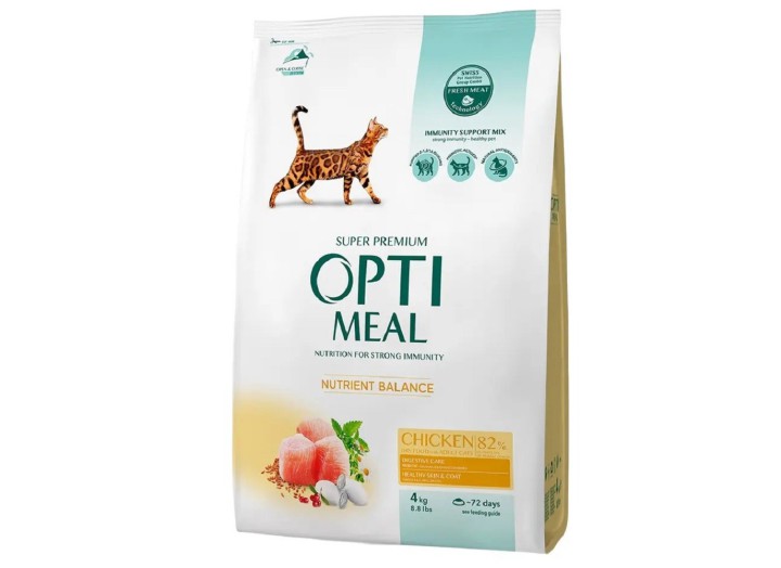 Optimeal Cat Chicken для кошек с мясом курицы 4 кг