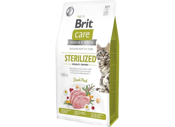 Brit Care GF Sterilised Immunity Support Pork для стерилизованных кошек со свининой 2 кг