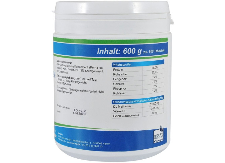 Витамины Canina Petvital GAG для собак, для суставов и тканей, 600 таблеток