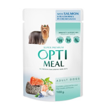 Optimeal Adult Dogs Salmon & Blueberries in cream sauce для собак з лососем 12x100г