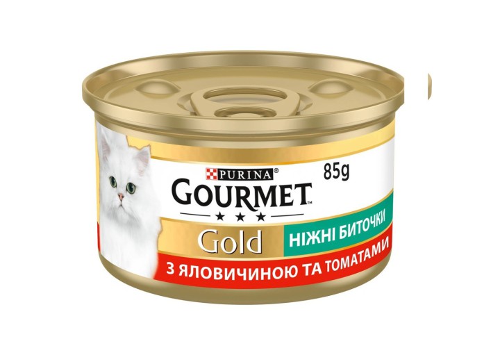 Gourmet Gold Ніжні биточки для кішок з яловичиною та томатами 24x85 г