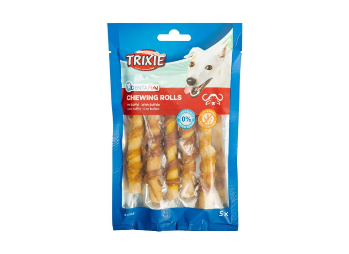 Лакомство для собак Trixie DENTAfun Палочка для чистки зубов, с буйволом, 12 см, 5 шт., 70 г (31388)