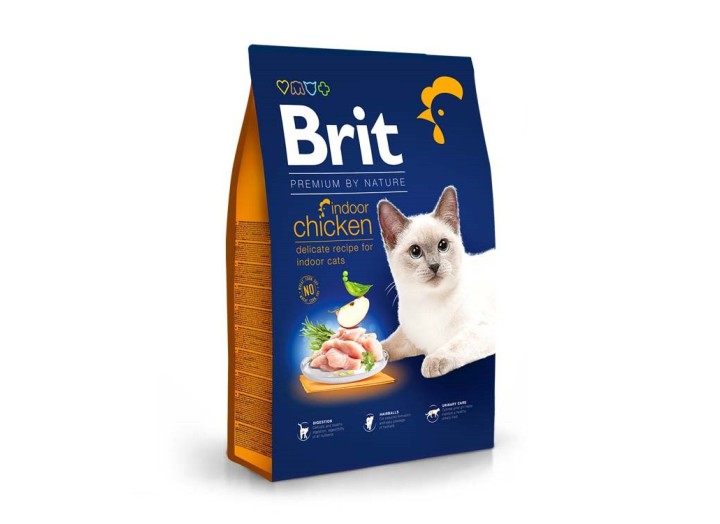 Brit Premium Indoor Chicken для кішок з куркою 1.5 кг