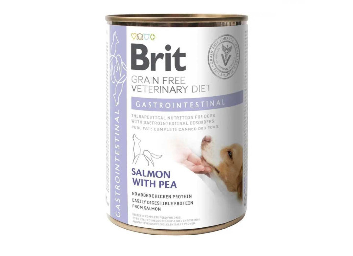 Brit VD Gastrointestinal Cans для собак для желудочно-кишечного тракта, лосось и горох 400 г