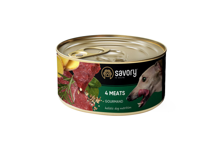 Savory 4 Meats для собак із чотирма видами м'яса 200 г