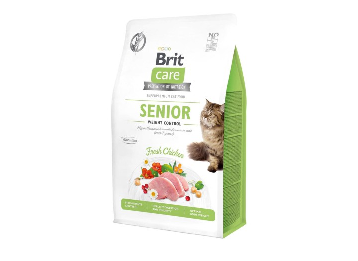 Brit Care GF Senior Weight Control для пожилых кошек с курицей 400 г