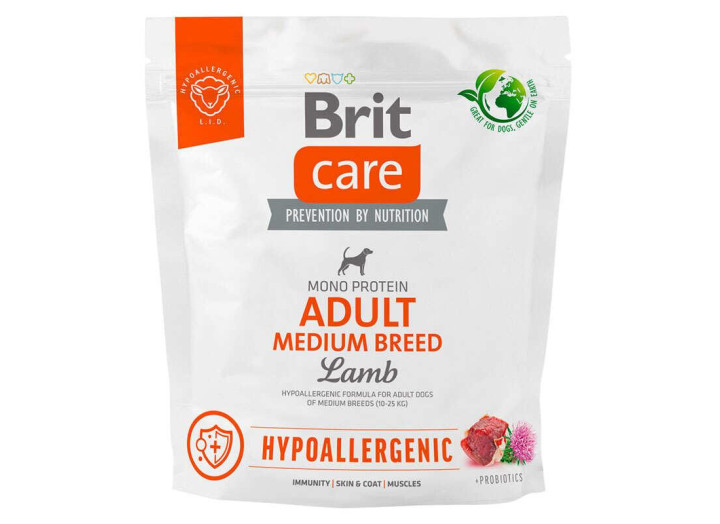 Brit Care Medium Hypoallergenic Breed Lamb для собак з ягням 3 кг