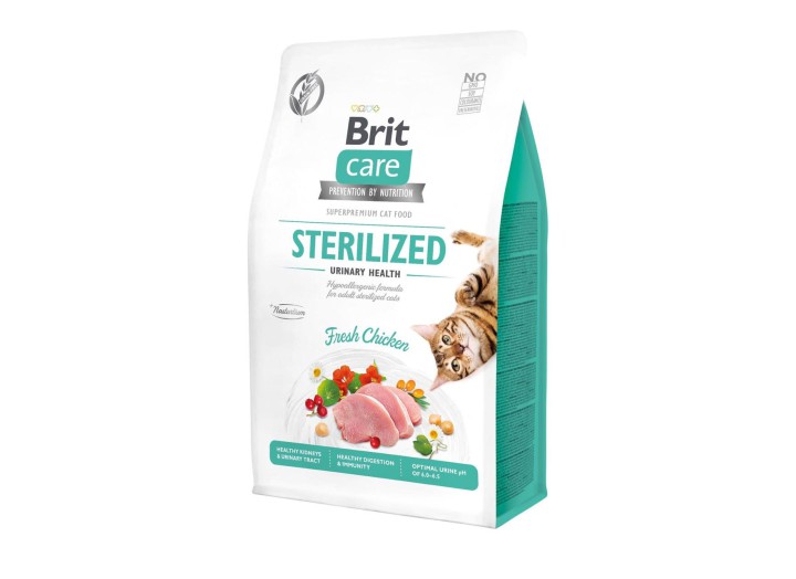 Brit Care Cat GF Sterilised Urinary для стерилизованных кошек с курицей 400 г