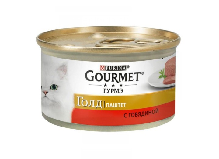 Gourmet Gold для кошек паштет с говядиной 24x85 г