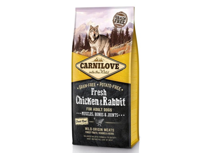 Carnilove Fresh Chicken & Rabbit for Adult для собак всех пород, с курицей и кроликом 12 кг