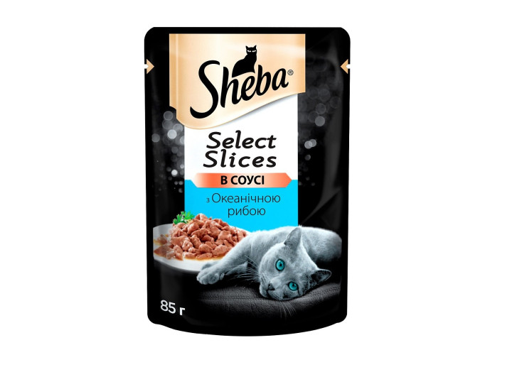 Sheba Slices для кішок із океанічною рибою в соусі 12*85 г