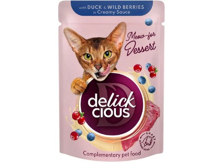 Delickcious (Делішес) пауч Dusk Wild Berries для котів качка лісові ягоди в соусі 80 гр