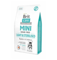 Brit Care Mini GF Light Sterilised для стерилизованных собак с лососем и кроликом 7 кг фото