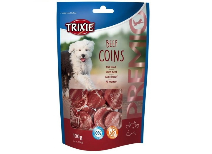 Ласощі для собак Trixie Premio Beef Coins, з яловичиною 100 г (31706)