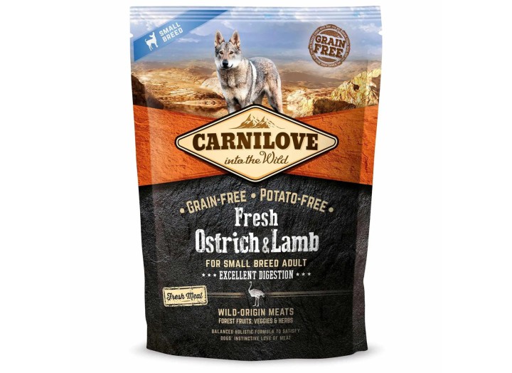 Carnilove Small Breed Ostrich Lamb для собак з м'ясом страуса та ягням 1.5 кг