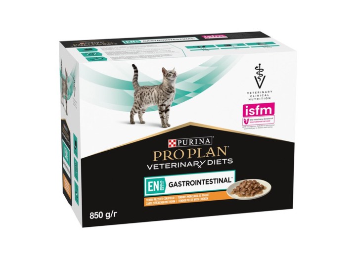 Purina Veterinary Diets EN Gastrointestinal Feline в подливке с курицей для кошек 10х80 г