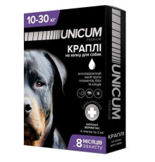 Капли Unicum Complex Рremium от гельминтов, блох и клещей для собак 10-30 кг (1пип)