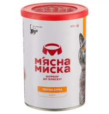 Вологий корм для кішок М'ясна Миска паштет м'ясний з куркою 415 г фото