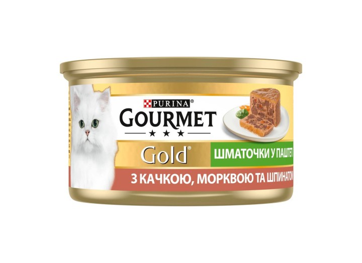 Gourmet Gold для кошек паштет с уткой, морковью и шпинатом 24x85 г