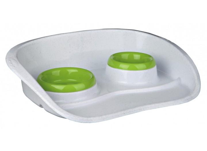 Миски Trixie Dinner-Set для собак на піддоні, пластик, 2 шт (24721)