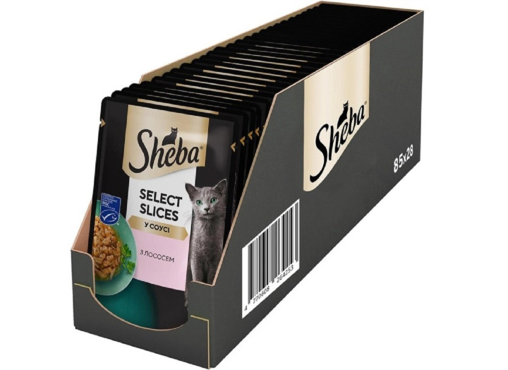 Sheba Select Slices Salmon пауч для кошек лосось в соусе 85г*28шт