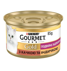 Gourmet Gold для кошек с уткой и индейкой, кусочки в подливе 24x85 г