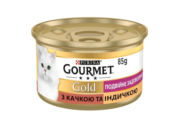 Gourmet Gold для кішок з качкою та індичкою, шматочки в підливі 24x85 г