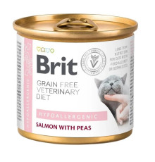 Brit VD Hypoallergenic Cat Cans для кошек с лососем и горохом 200 г