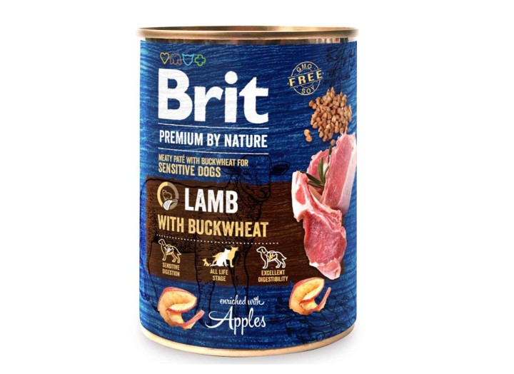 Brit Premium by Nature Lamb с ягненком и гречкой для собак 800 г