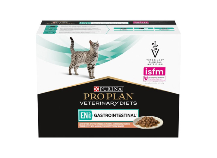 Purina Veterinary Diets EN Gastrointestinal Feline в подливке с лососем для кошек 80 г