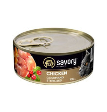 Savory Sterilised Chicken для стерилізованих кішок з куркою 100 г фото