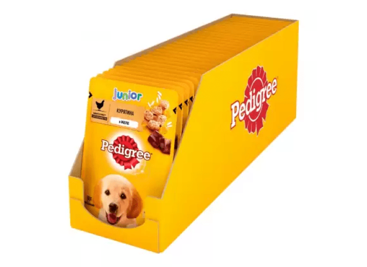 Pedigree junior Сhicken in jelly пауч для собак з куркою в желе 24*100 г